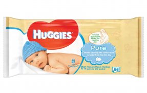 Huggies vlhčené ubrousky Pure - 56 ks