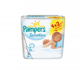 Pampers vlhčené ubrousky Sensitive 6x56ks