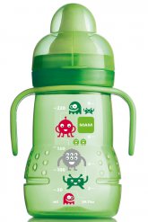 MAM hrnek Trainer 220ml s nevylévacím pítkem - zelený