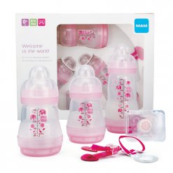 MAM Gift dárkový set pro novorozence malý 0+m - růžová