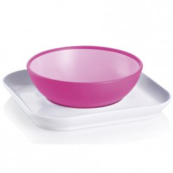 MAM Set Baby´s Bowl & Plate - talířek a miska od 6 měsíců růžová