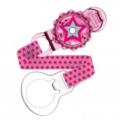 MAM Twist clip pásek na dudlík - růžový hvězda